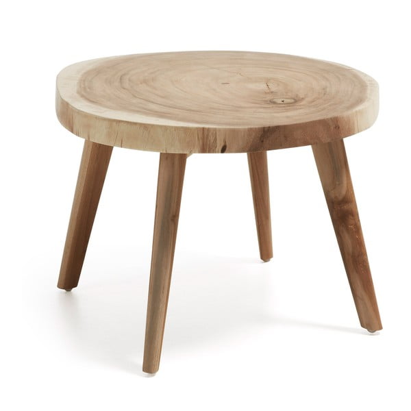 Okrugao pomoćni stol od masivnog drva munggura ø 65 cm Wellcres – Kave Home