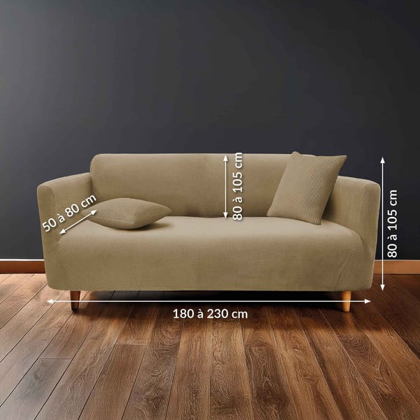 Smeđa rastezljiva presvlaka za sjedeću garnituru trosjed Sacha – douceur d'intérieur-image-2