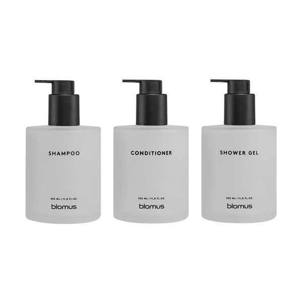 Bijeli stakleni zidni dozatori za sapun u setu 3 kom 350 ml Kirei – Blomus-image-3