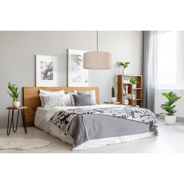 Bež viseća svjetiljka s tekstilnim sjenilom ø 40 cm Shanti – Candellux Lighting-image-3