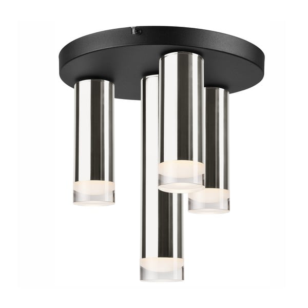 Stropna lampa za 4 žarulje u crnoj i srebrnoj boji LAMKUR Diego, ø 30 cm