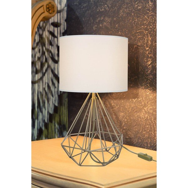 Stolna lampa s platnenim sjenilom u krem-zlatnoj boji (visina 46,5 cm) Pena - Squid Lighting-image-1