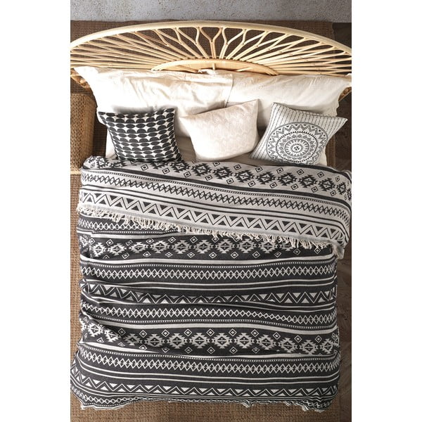 Sivi pamučni prekrivač za bračni krevet 220x240 cm Lima - Mijolnir