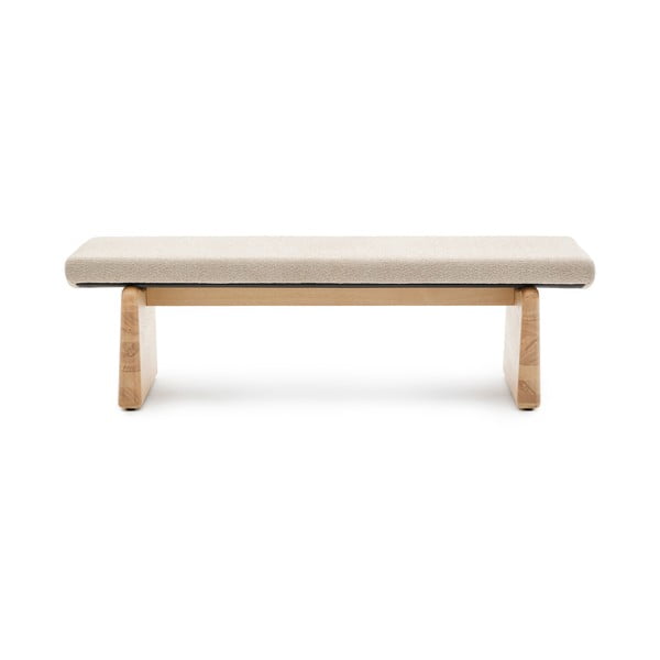 Bež/u prirodnoj boji klupa od šenila Topaz – Kave Home