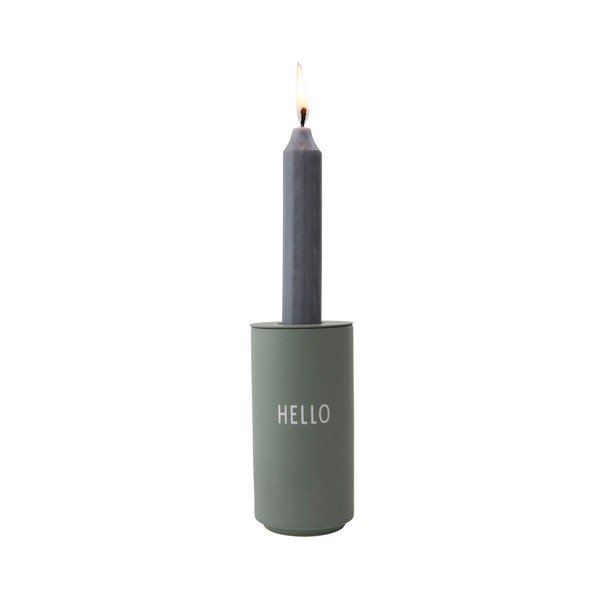 Zelena porculanska vaza Design Letters Hello, visina 11 cm-image-1
