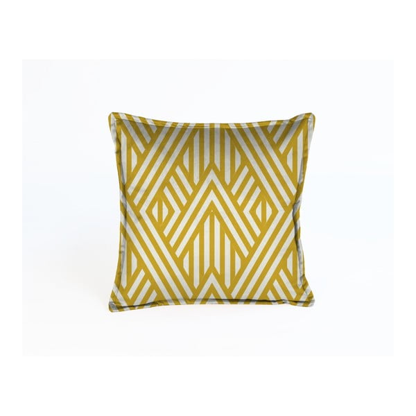 Žuta ukrasna navlaka za jastuk Velvet Atelier Lines, 45 x 45 cm