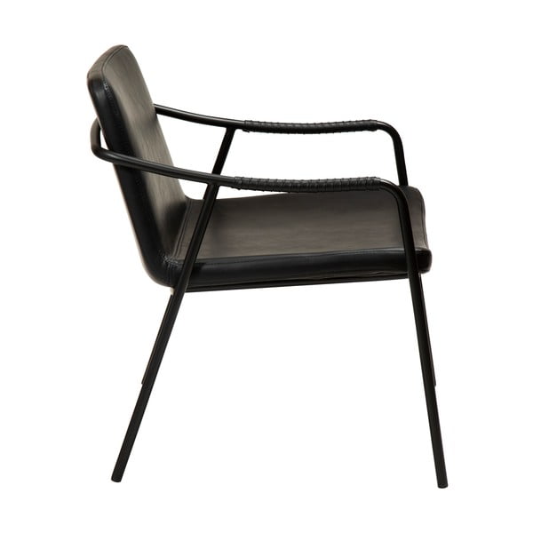 Crna fotelja od imitacije kože DAN-FORM Denmark Boto-image-3