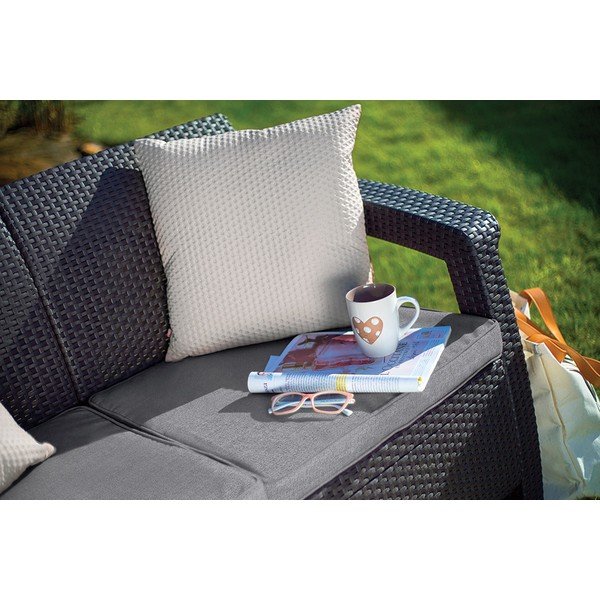 Tamno siva vrtna sofa od umjetnog ratana Corfu – Keter-image-2