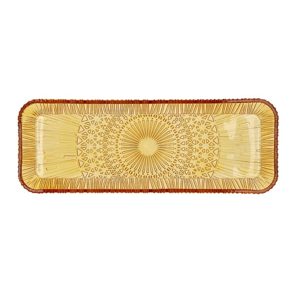 Narančasti stakleni tanjur za posluživanje 14x38 cm Kusintha – Bitz