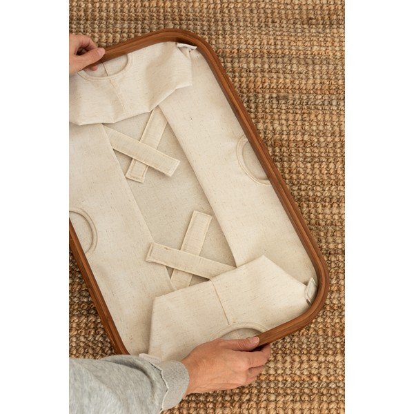 Krem tekstilna složiva košara za rublje Bamboo/Linen – Bigso-image-3
