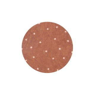 Ciglasti periv/ručno rađen pamučan dječji tepih ø140 cm Round Dot Chestnut – Lorena Canals