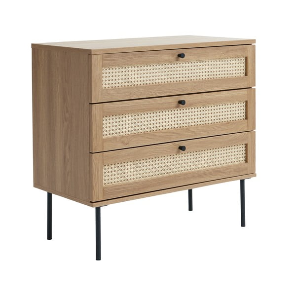 Niska komoda u dekoru hrasta u prirodnoj boji 80x75 cm Pensacola – Unique Furniture-image-2