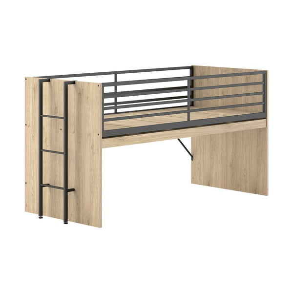 Podignuti dječji krevet s podnicom 90x200 cm u prirodnoj boji Sam – Vipack-image-2