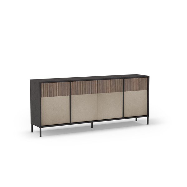 Antracitno siva/svjetlo smeđa niska komoda 206x86 cm Amalia – Marckeric-image-1