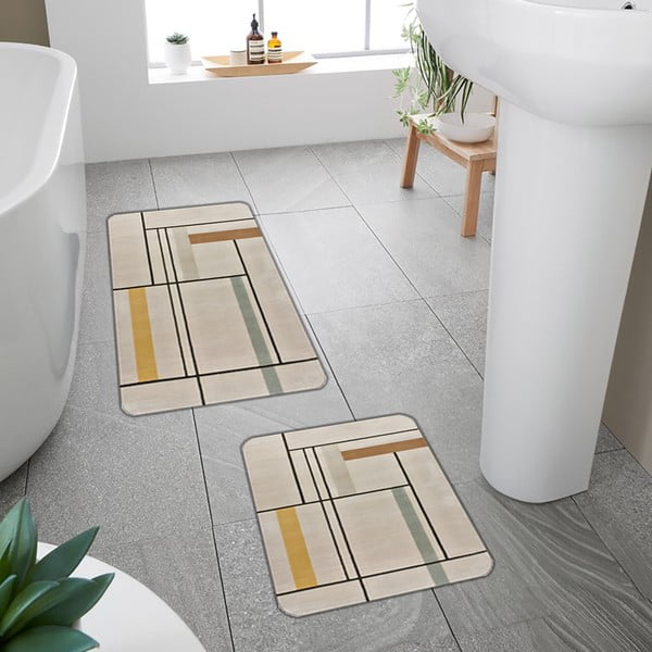 Svjetlo smeđe kupaonske prostirke u setu 2 kom 60x100 cm – Mila Home-image-4