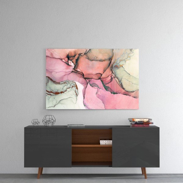Staklena slika insigne ružičastih mramora uzorak, 110 x 70 cm-image-1