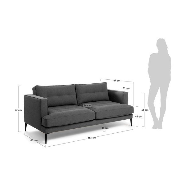Tamno siva sofa Kave Home Vinny-image-4