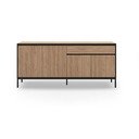 Niska komoda u dekoru hrasta u prirodnoj boji 180x80 cm Lorenza – Marckeric