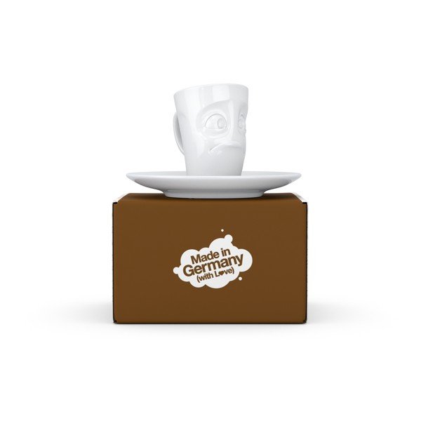 Bijela "razočarana" porculanska šalica za espresso s tanjurićem 58products, 80 ml-image-1