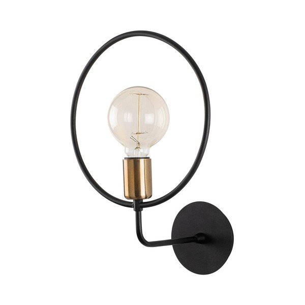 Crna zidna lampa Circle – Opviq lights