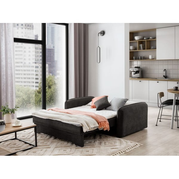 Tamno siva sklopiva/s prostorom za odlaganje sofa od šenila 155 cm Laine – ELTAP-image-4