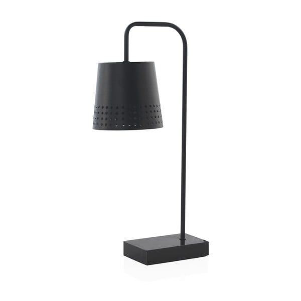 Crna stolna lampa s mramornom bazom Geese, visina 48 cm