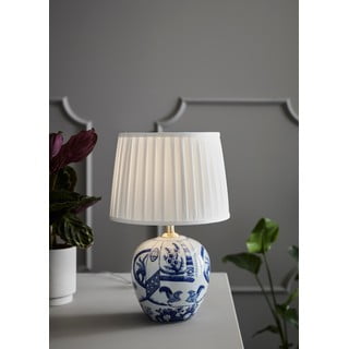 Plavo-bijela stolna lampa Markslöjd Goteborg, visina 48 cm