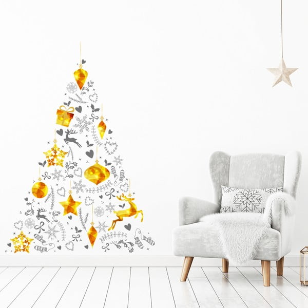 Božićna naljepnica u obliku drvca Ambijent, 85 x 60 cm