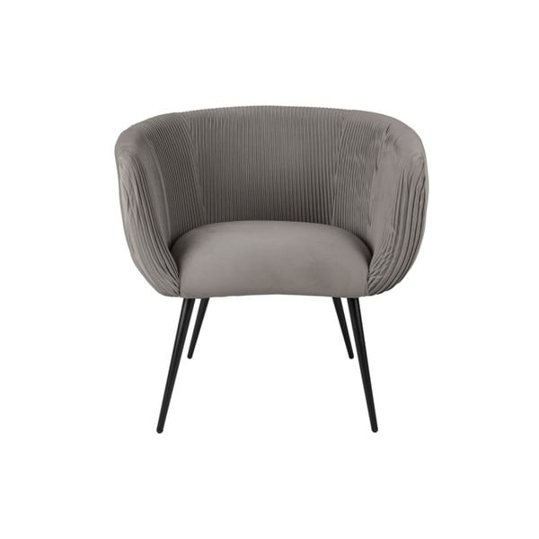 Siva blagovaonska stolica s baršunastom površinom Majestic - Leitmotiv