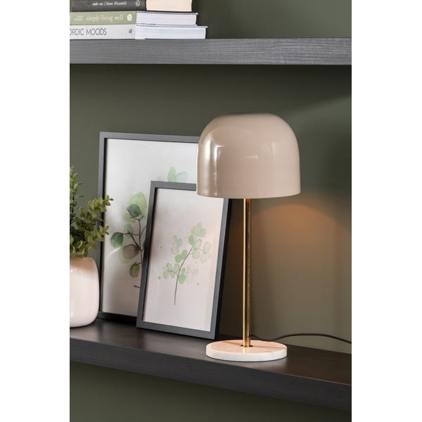 Krem stolna lampa s metalnim sjenilom (visina 50 cm) Manta – Leitmotiv-image-1