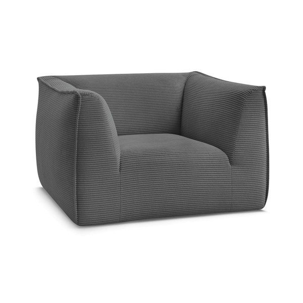 Tamno siva fotelja od samta Giorgia – Bobochic Paris