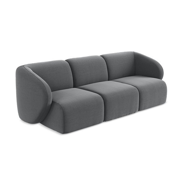Siva baršunasti sofa 244 cm Lani – Makamii-image-2
