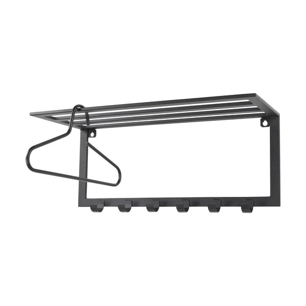 Crna metalna zidna vješalica s policom Ivar – Spinder Design