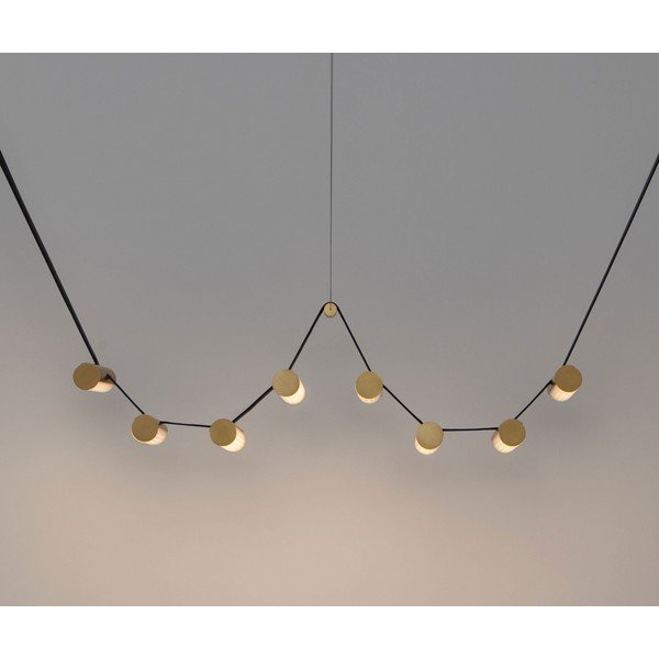 Mjedena LED viseća svjetiljka aluminijska s mogućnosti zatamnjivanja sa staklenim sjenilom Luma – Nova Luce-image-4