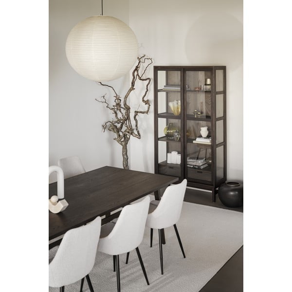 Smeđa vitrina u dekoru hrasta s kliznim vratima 100x203 cm Hazelton – Rowico-image-1