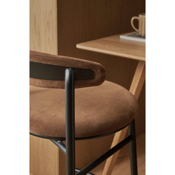 Smeđa metalna barska stolica (visine sjedala 66 cm) Doggi – Ellos Home-image-2
