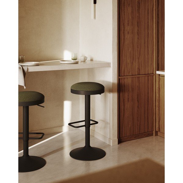 Tamno zelene podstavljene barske stolice u setu podesive visine 2 kom (visine sjedala 53,5 cm) Zaib – Kave Home-image-1