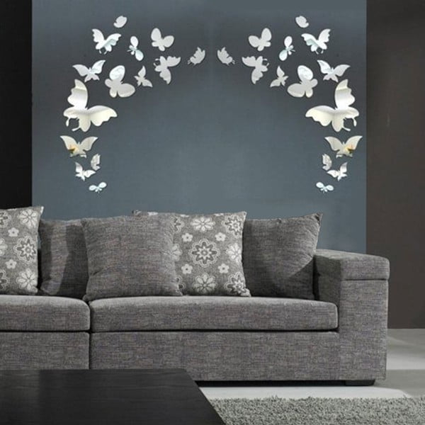 Set od 28 zrcalnih samoljepljivih naljepnica Ambiance Butterfly mirror stickers-image-1