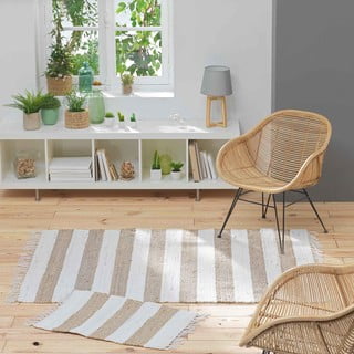 Bijeli/u prirodnoj boji tepih 50x80 cm Sagane – douceur d'intérieur