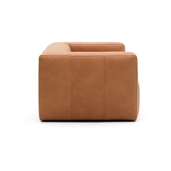 Smeđa kožna sofa 240 cm Blok – Kave Home-image-3