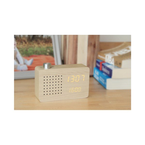 Bež budilica i radio sa žutim LED zaslonom i Gingko Radio Click Clock-image-4