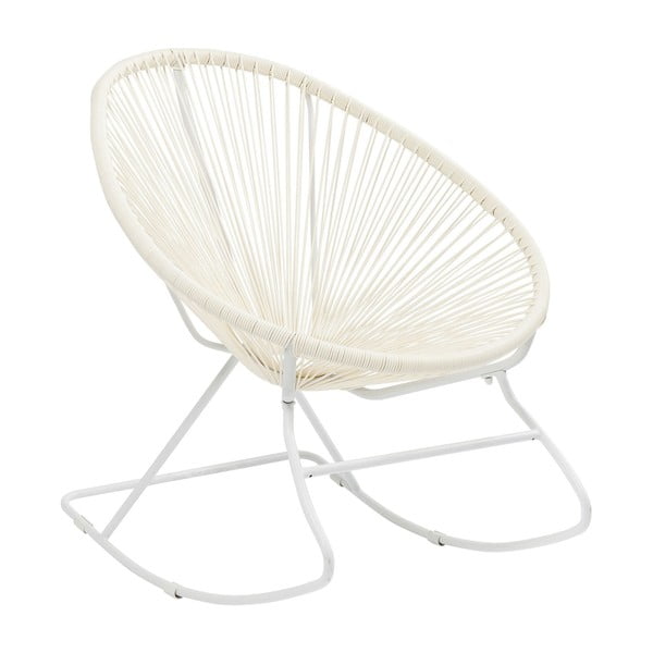 Bijela stolica za ljuljanje Kare Design Spaghetti