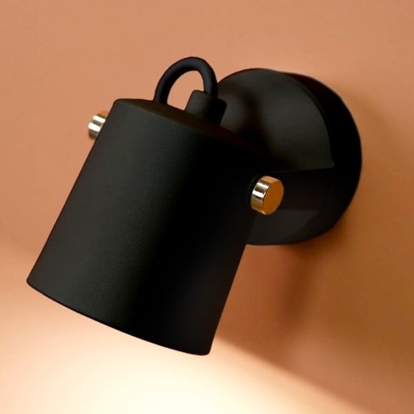 Crna zidna svjetiljka SULION Ibai, visina 11 cm-image-1