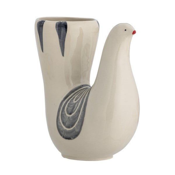 Krem ručno oslikana vaza od kamenine (visina 19 cm) Trudy – Bloomingville-image-3