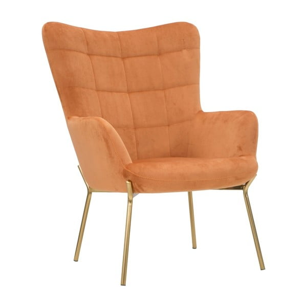 Narančasta fotelja sa željeznim nogama u zlatu Mauro Ferretti Onnimus