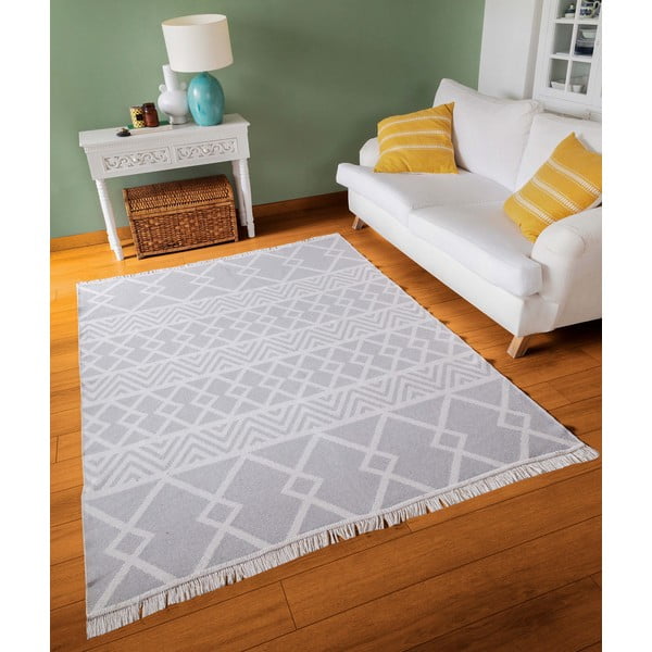 Bijelo-sivi pamučni tepih Oyo home Duo, 160 x 230 cm-image-3