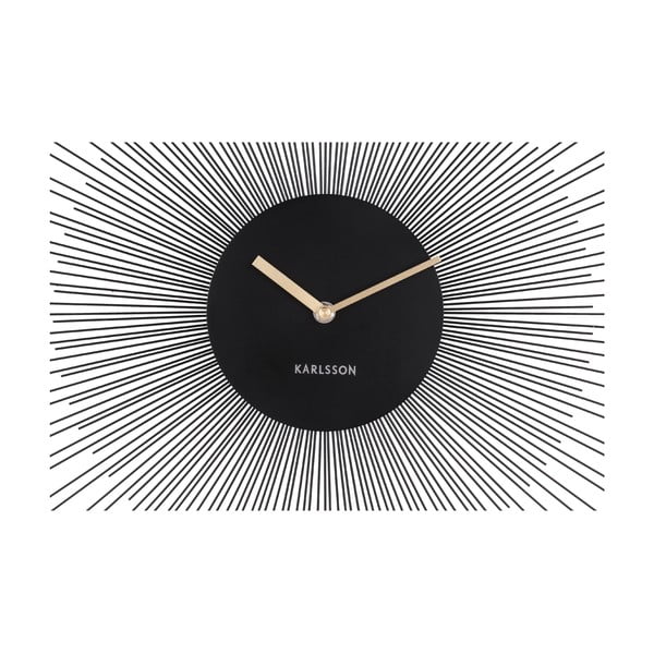 Crni zidni sat Karlsson Peony, ø 45 cm-image-2