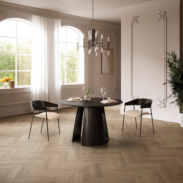 Okrugao blagovaonski stol s crnom pločom stola ø 120 cm Zuri – MOME-image-1