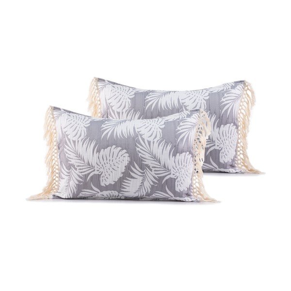 Set od 2 sive jastučnice DecoKing Tropical Leafes, 50 x 70 cm-image-1