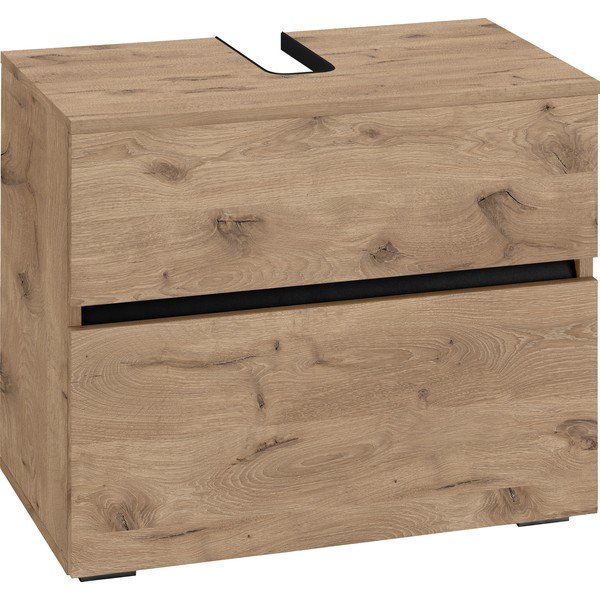 Ormarić za ispod umivaonika u dekoru hrasta u prirodnoj boji 60x55 cm Wisla – Støraa-image-2